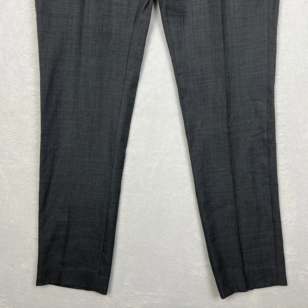 J Crew Bowery Dress Pants Mens 30x32 Dark‎ Gray Flat Front Wool Tapered